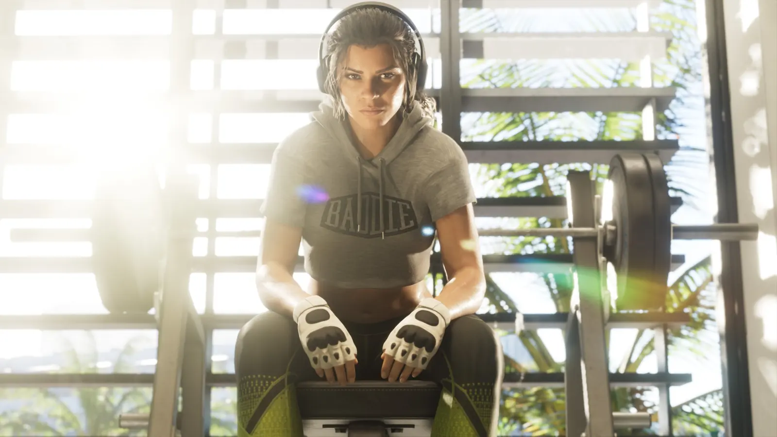 Taking a break at the gym